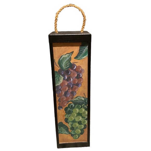 Other - NWOT Vintage Wooden Wine Bottle Gift Box With Handle, Lid And Latch